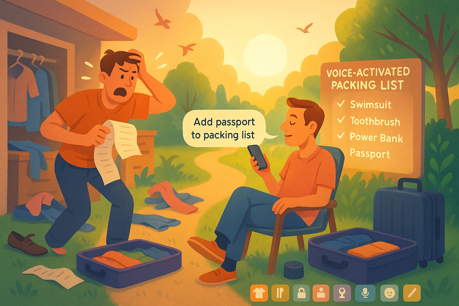 packing list voice activated vacation